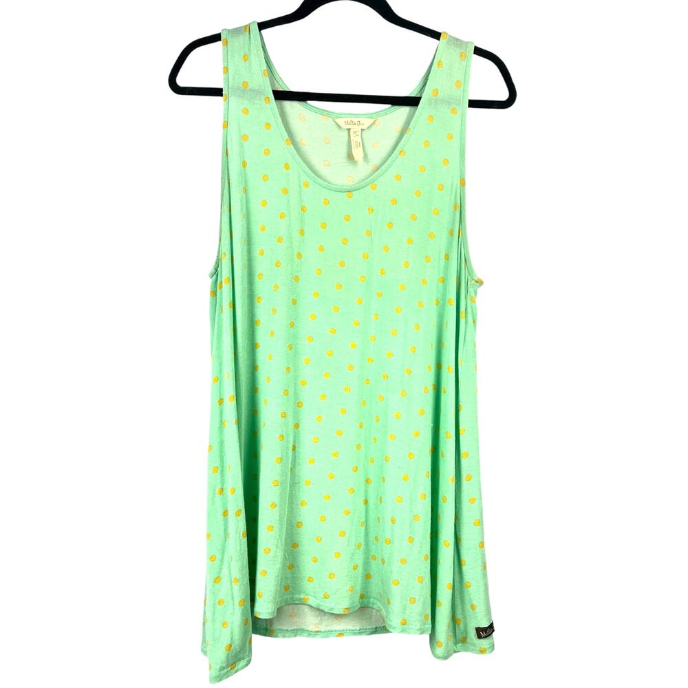 MATILDA JANE Happy and Free Woman’s Polka Dot Tunic Length Tank Top  L